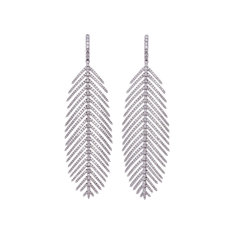 *RESERVE TODAY* Sidney Garber Feathers That Move Earrings with Diamond Pavé
