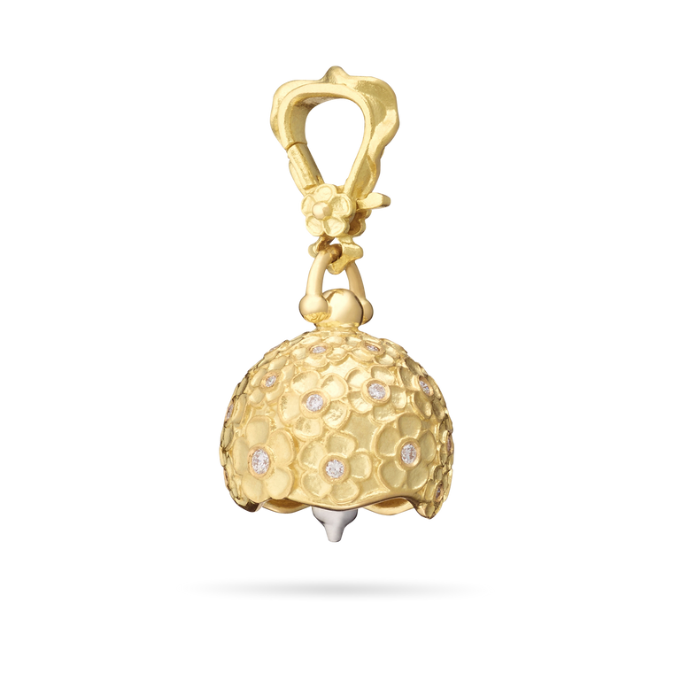 Paul Morelli Hydrangea Meditation Bell with Diamonds, 14mm