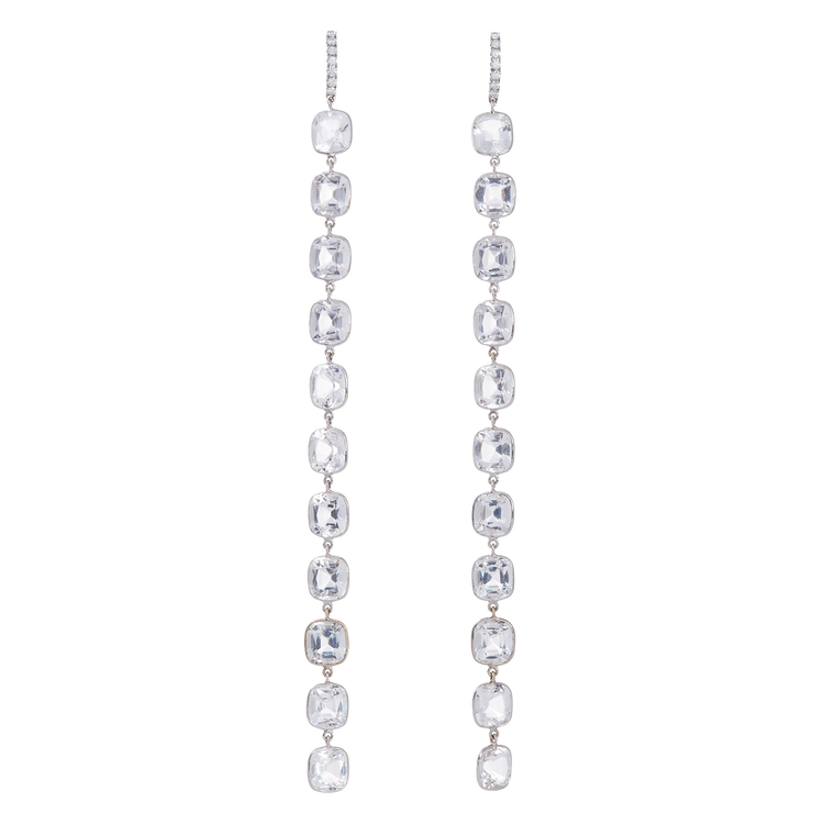 *RESERVE TODAY* Sidney Garber 11 Stone Rock Crystal Earrings