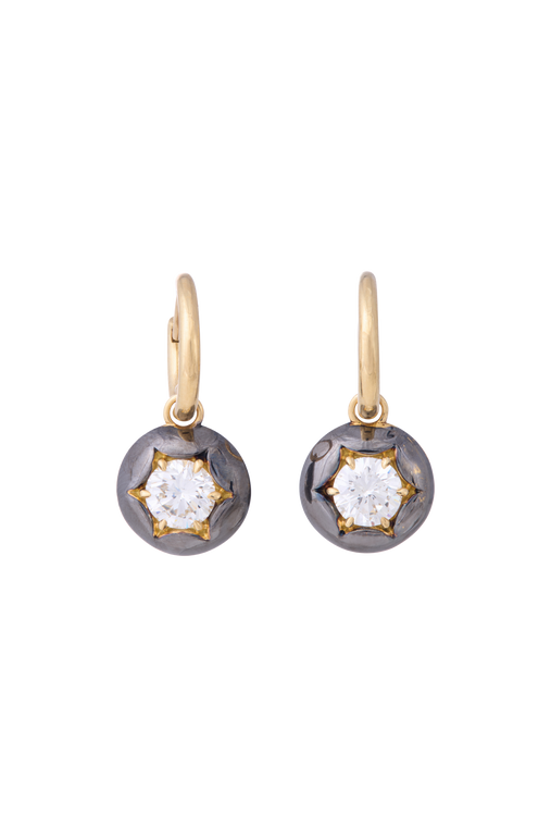 *RESERVE TODAY* Sidney Garber Georgian Diamond Blackened Drop Earrings