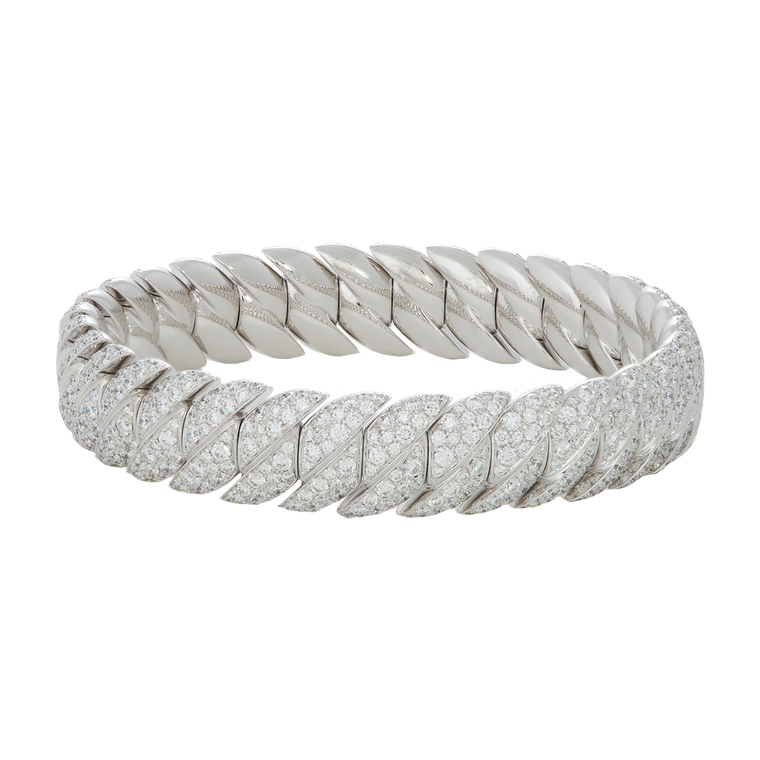 *RESERVE TODAY* Sidney Garber Narrow Wave Link Bracelet with Diamonds