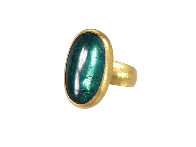 *GURHAN SHOP & SIP EVENT* GURHAN Rune One-of-a-Kind 24K Gold Tourmaline Stone Ring