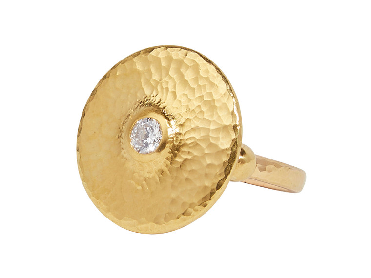 *GURHAN SHOP & SIP EVENT* GURHAN Droplet 24K Gold Diamond Cocktail Ring, 20mm Round