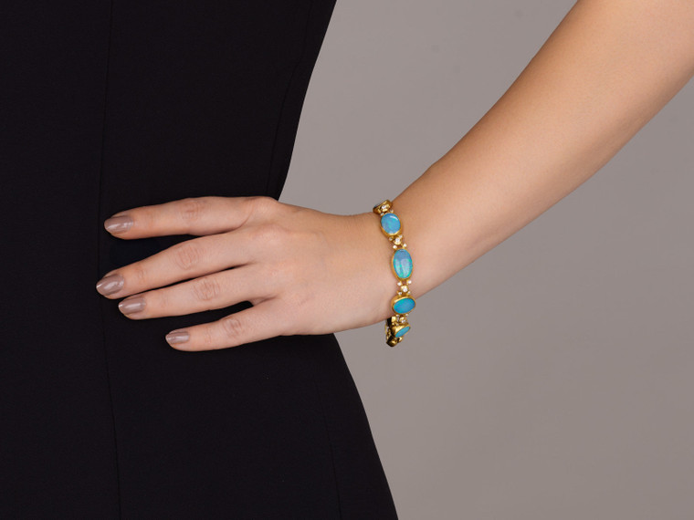 *GURHAN SHOP & SIP EVENT* GURHAN Rune One-of-a-Kind 24K Gold Opal All Around Single-Strand Bracelet