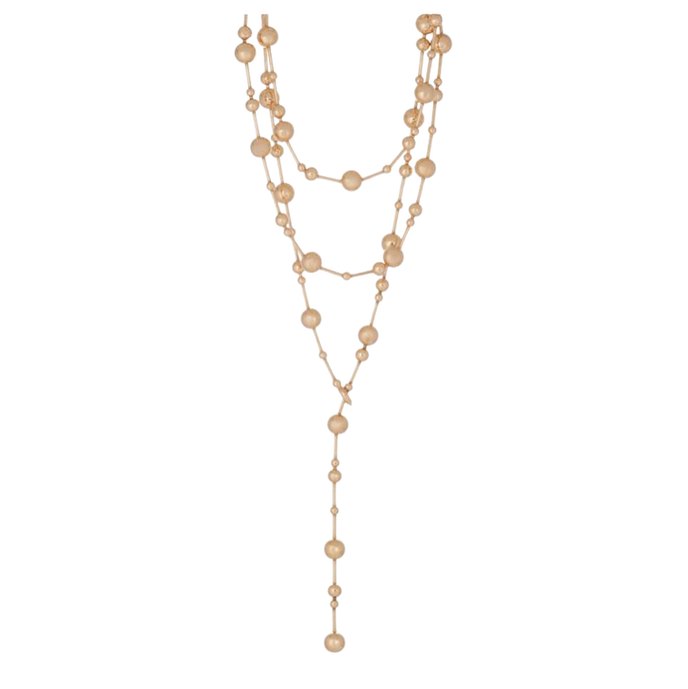 Sidney Garber 18K Yellow Gold Satellite Necklace, 58"