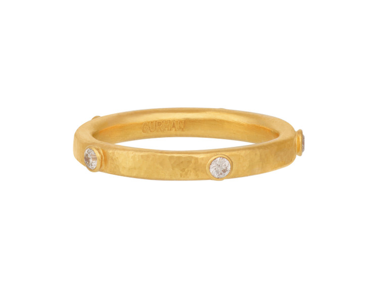 *GURHAN SHOP & SIP EVENT* GURHAN Hoopla 24K Gold Diamond Band Ring, 2.9mm Wide