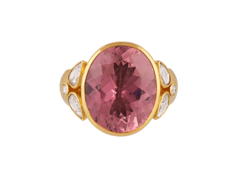 *GURHAN SHOP & SIP EVENT* GURHAN Prism One-of-a-Kind 24K Gold Tourmaline Center Stone Cocktail Ring
