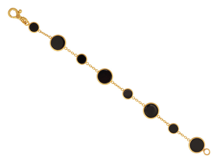 *GURHAN SHOP & SIP EVENT* GURHAN Rune 22K Gold Onyx Station Single-Strand Bracelet