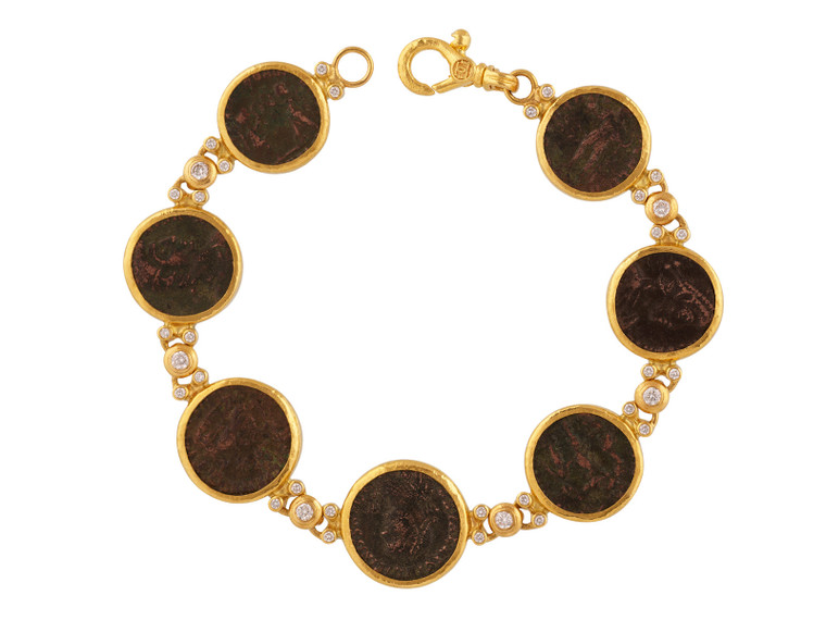 *GURHAN SHOP & SIP EVENT* GURHAN Antiquities One-of-a-Kind 24K Gold Coin All Around Single-Strand Bracelet
