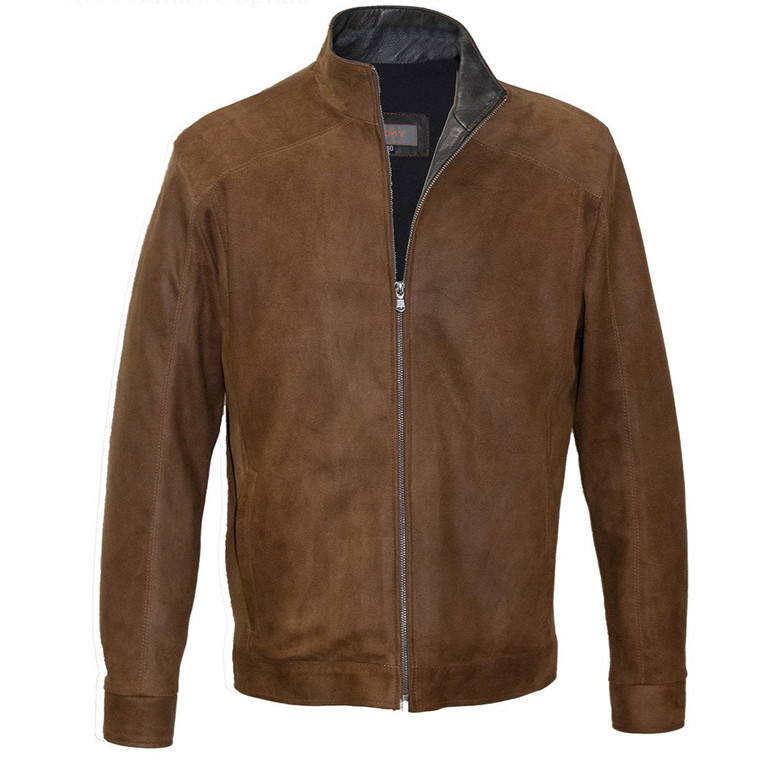 *RESERVE TODAY* Remy Men's Classic Style Leather Jacket in Safari/Cognac