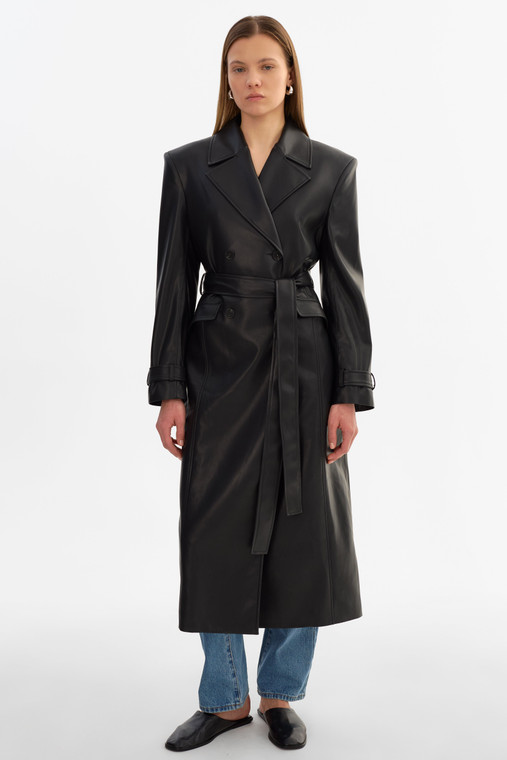 *ORDER TODAY* LAMARQUE Iolanthe Faux Leather Trench Coat in Black
