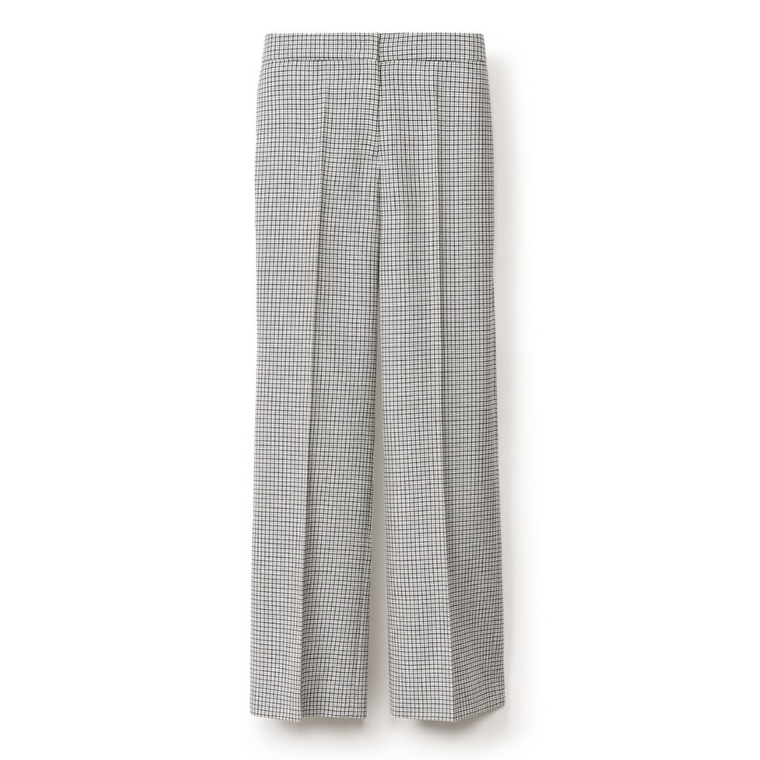 Fabiana Filippi Pied De Poule Straight Leg Trousers in White/Black/Stone, Size 42