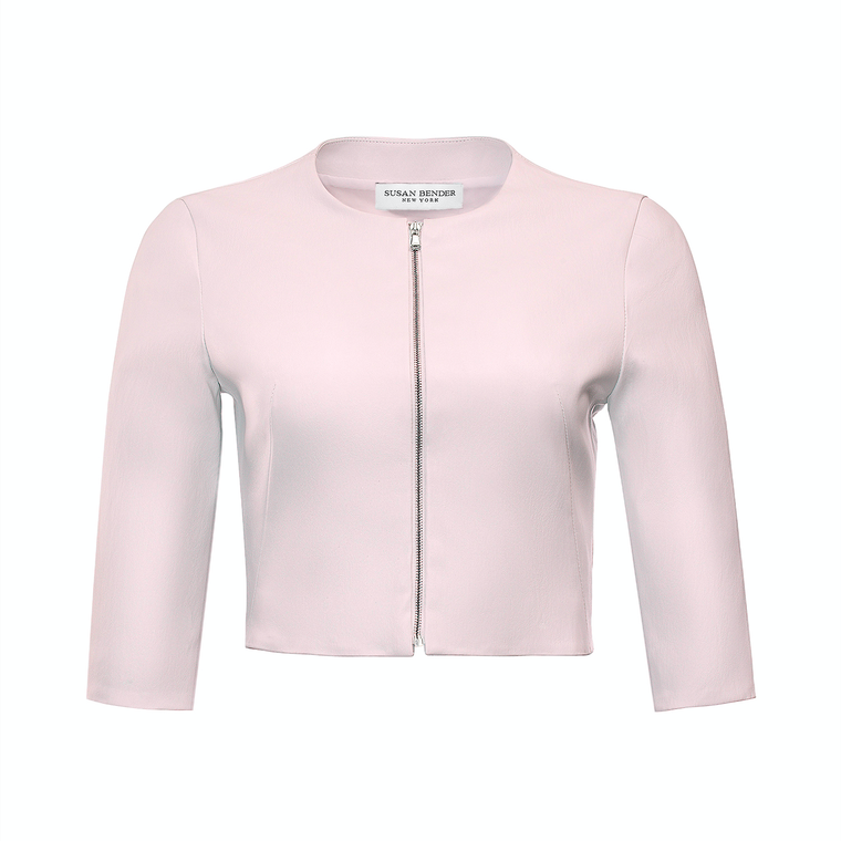 *ORDER TODAY* Susan Bender Cropped Cardigan in Pale Pink