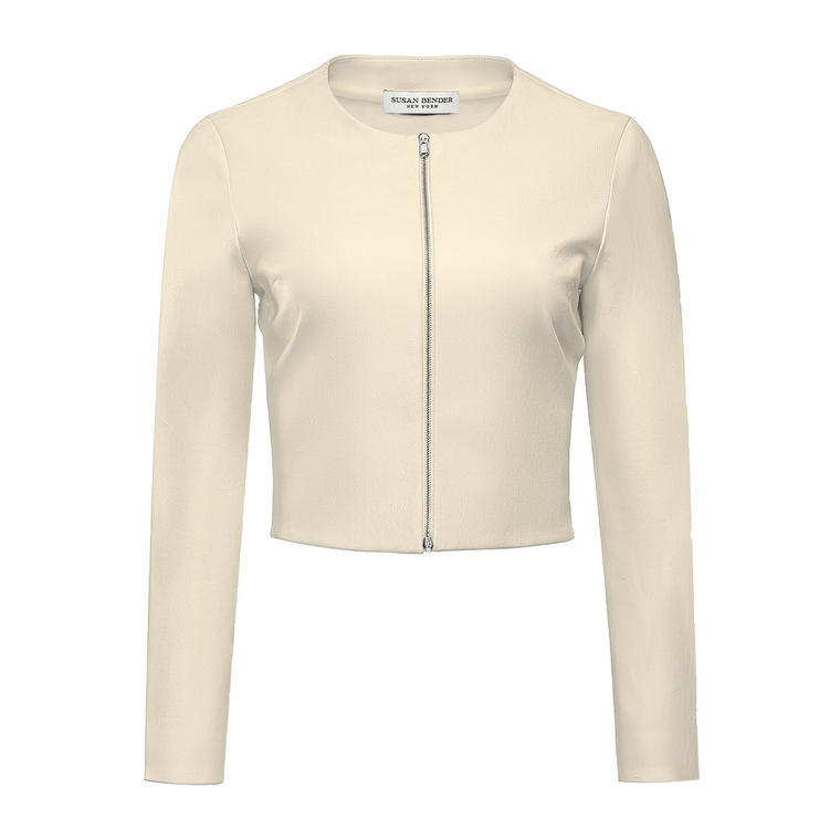 *ORDER TODAY* Susan Bender Long Sleeve Cropped Cardigan in Latte
