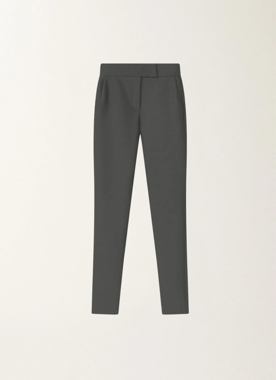 Fabiana Filippi Stretch Wool Skinny Pants in Pepper, Size 42