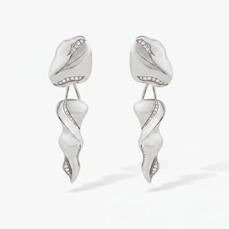 Ashaha Candice White Gold Earrings
