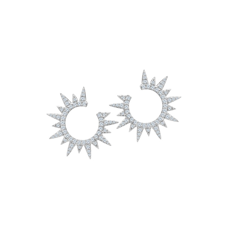 Graziela 18K White Gold Diamond Starburst Earrings