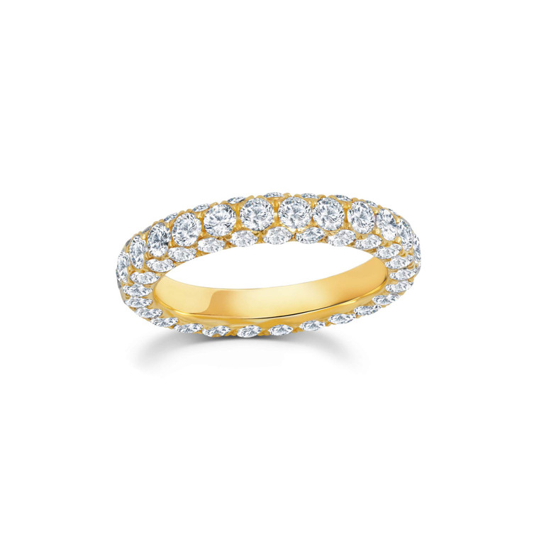 Graziela 18K Yellow Gold Diamond 3 Sided Band Ring