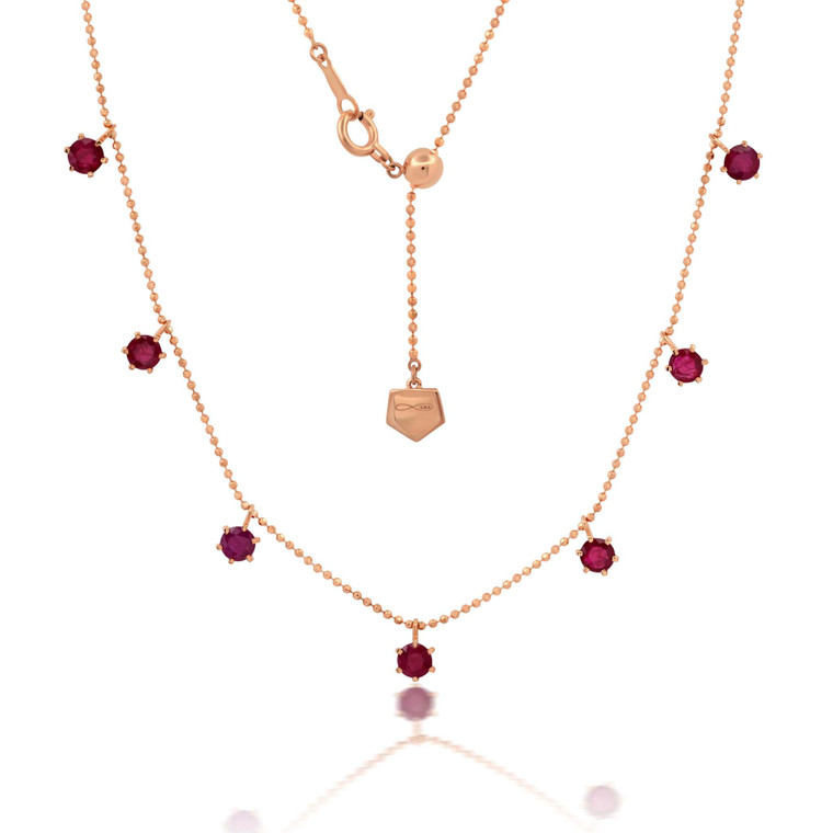Graziela 18K Rose Gold 2ct Ruby Floating Necklace, 18"