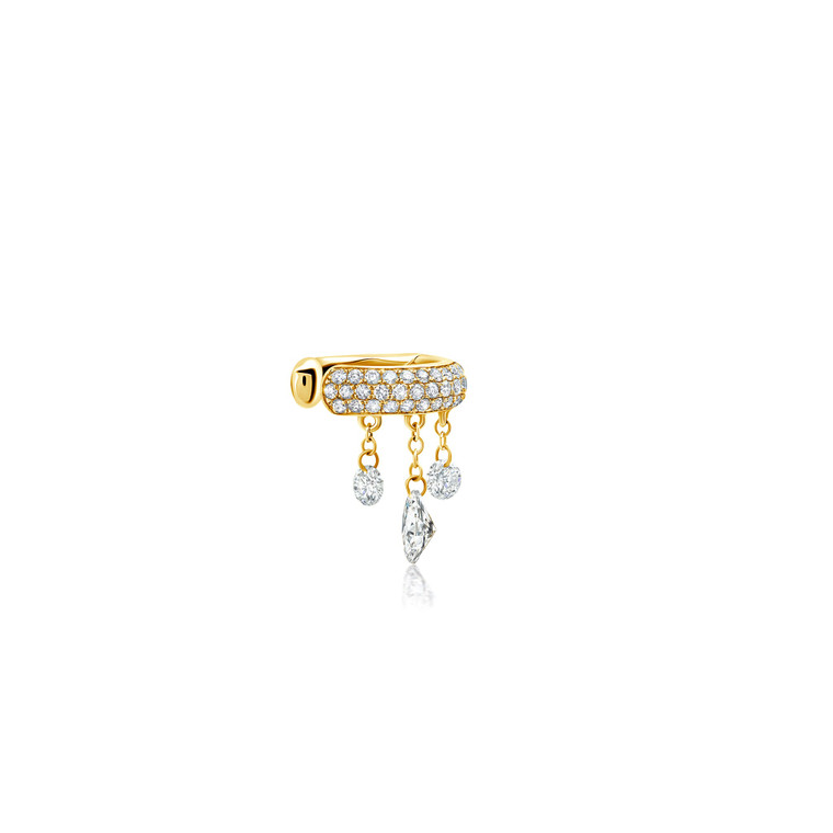 Graziela 18K Yellow Gold Floating Diamond Cartilage Cuff