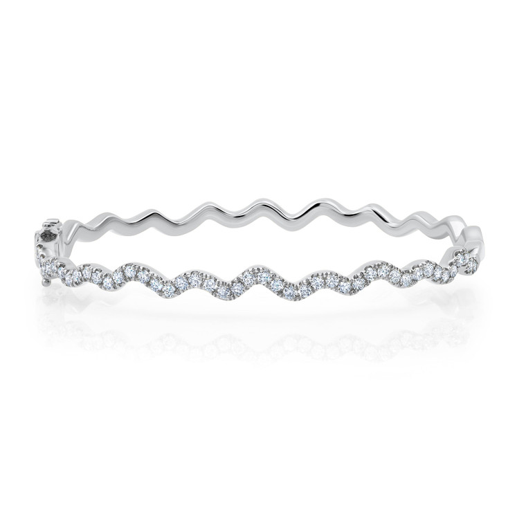Graziela 18K White Gold Rio Diamond Bangle