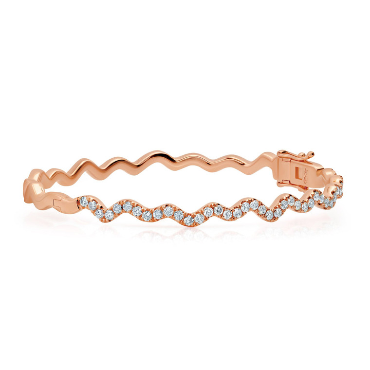 Graziela 18K Rose Gold Rio Diamond Bangle