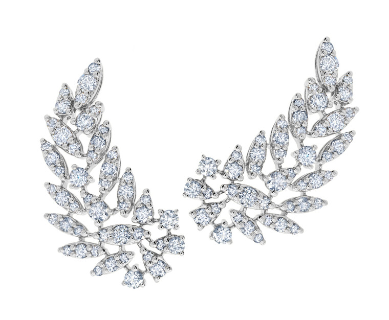Graziela 18K White Gold Asa Diamond Ear Climbers