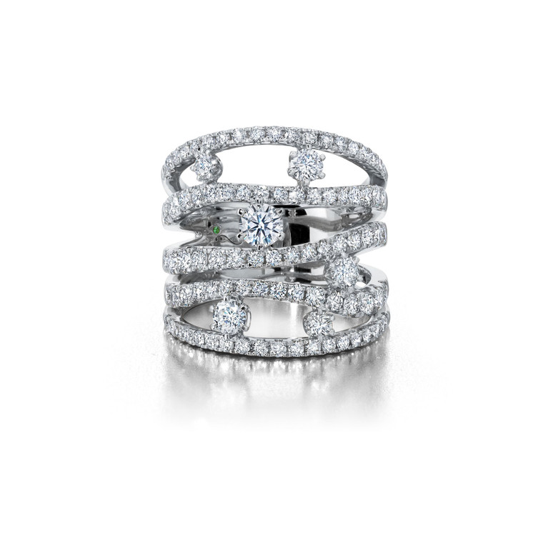 Graziela 18K White Gold Diamond Rio Cage Ring