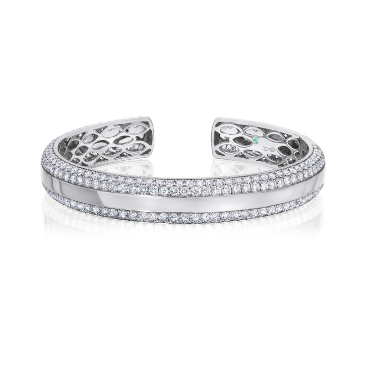 Graziela 18K White Gold Ouro Diamond Bangle