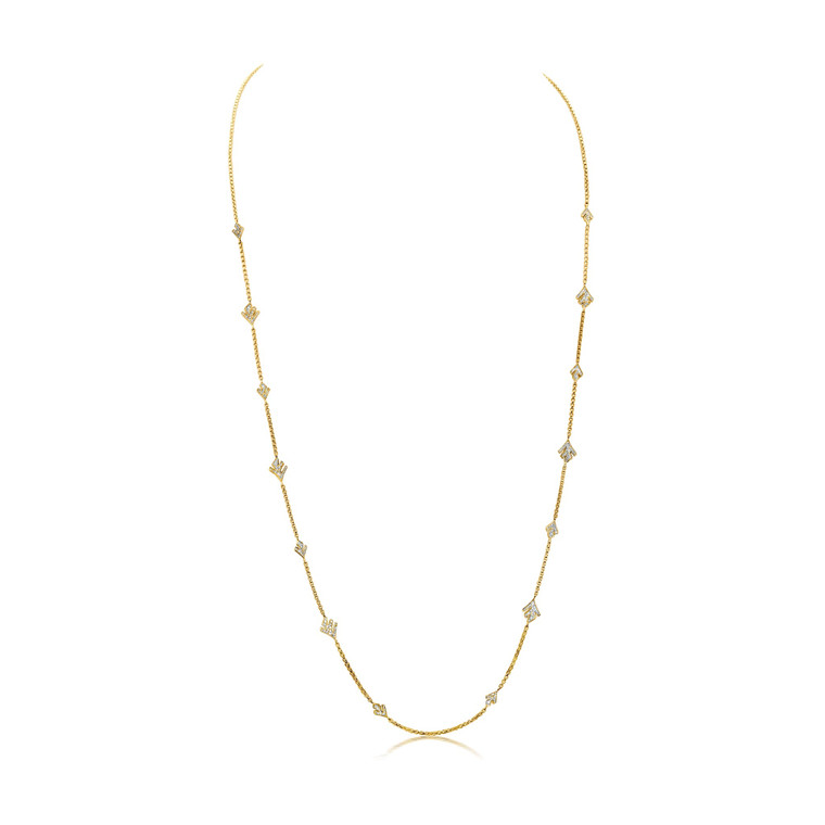 Graziela 18K Yellow Gold Diamond Samambaia Necklace, 18"