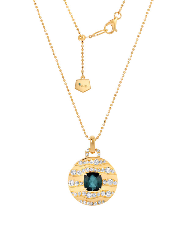 Graziela 18K Yellow Gold Indicolite & Diamond Rio Necklace, 18"