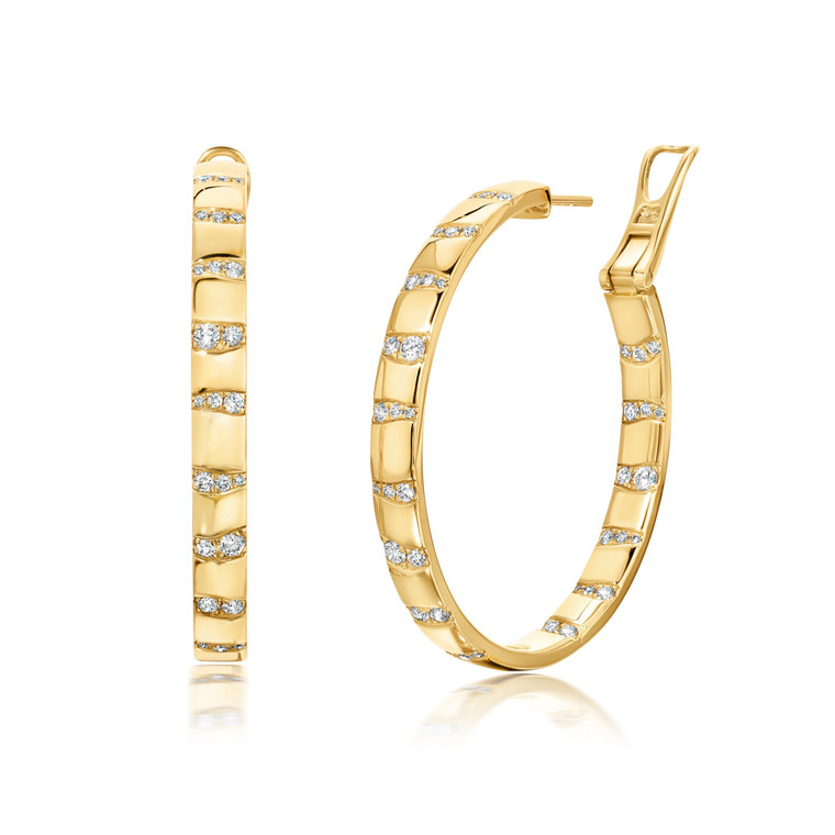 Graziela 18K Yellow Gold Large Alma Dos Rios Diamond Hoop Earrings