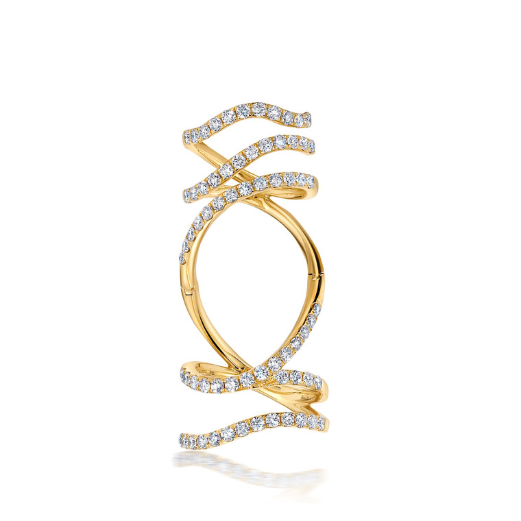 Graziela 18K Yellow Gold Rio Diamond Mega Swirl Ring