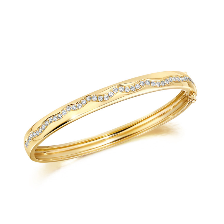 Graziela 18K Yellow Gold Rio Diamond Bangle