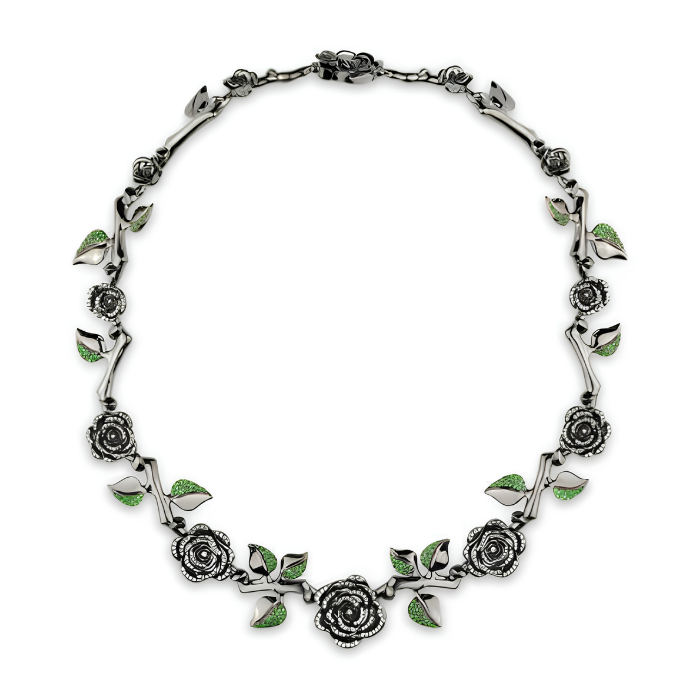 Paul Morelli 18K White Gold Rosebud Necklace