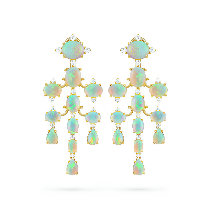 Paul Morelli 18K Yellow Gold Tiered Opal Chandelier Earrings