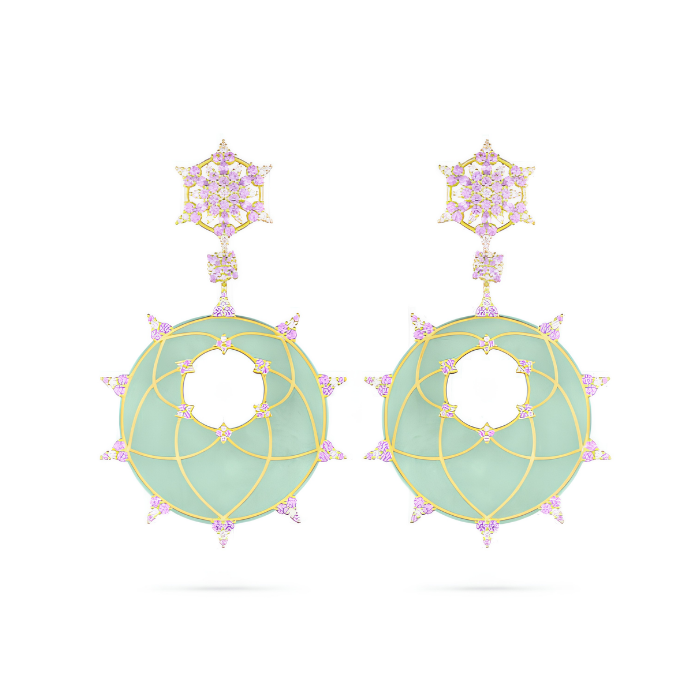 Paul Morelli 18K Yellow Gold Green Jade Disc Earrings, 40mm