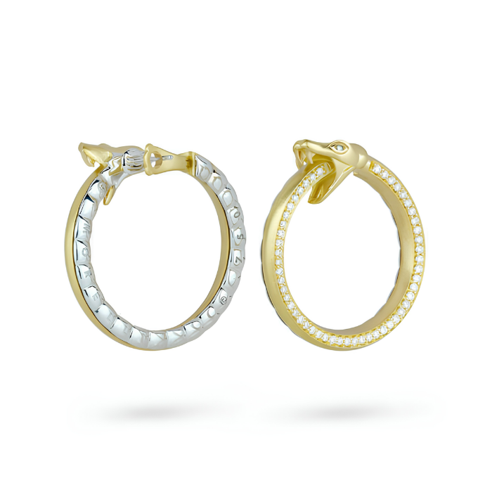 Paul Morelli 18K Yellow Gold Serpentine Post Clip Hoop Earrings, 25mm