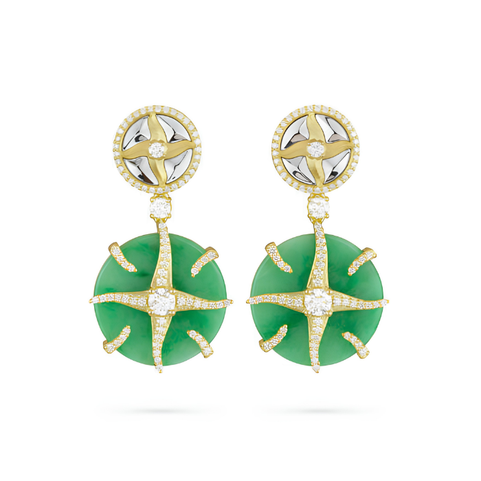 Paul Morelli Green Jade Disc Drop Earrings