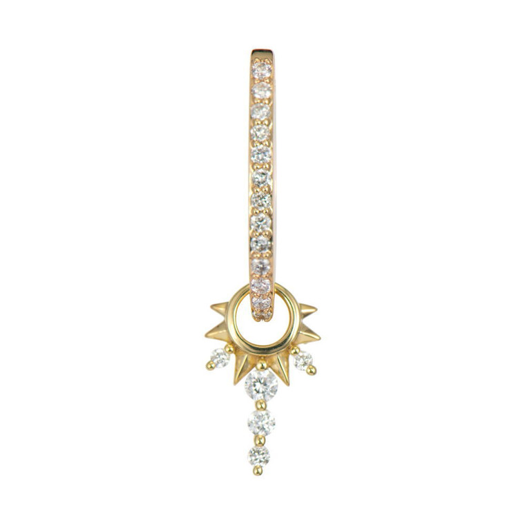 Three Stories Jewelry 14K Yellow Gold Small Diamond Love Explosion Charms (Single)
