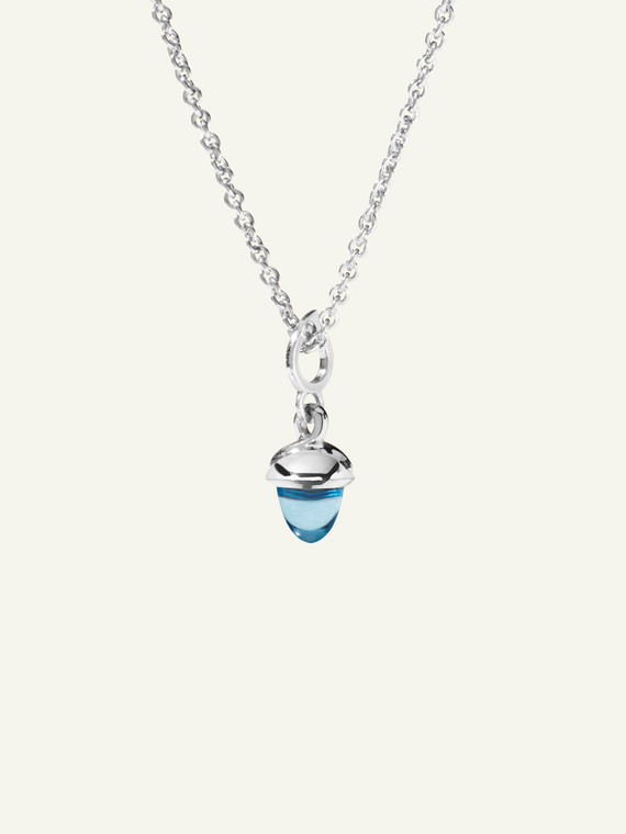 Tamara Comolli MiniMikado 18K White Gold Pendant with Swiss Topaz