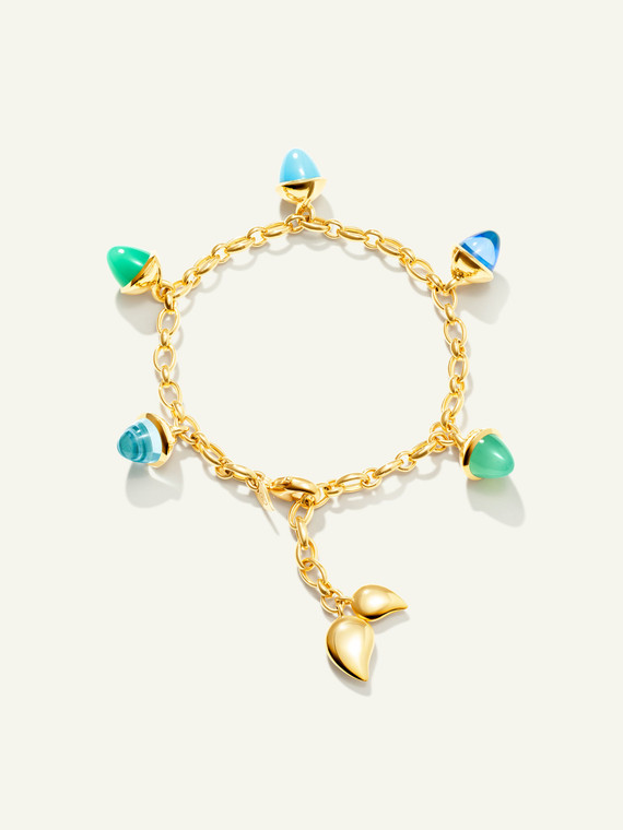 Tamara Comolli Mikado 18K Yellow Gold Flamenco Charm Bracelet in 'Lagoon'