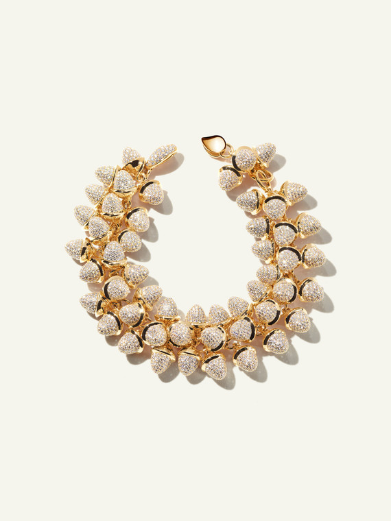 Tamara Comolli Mikado 18K Yellow Gold Flamenco Bracelet with Diamond Pavé