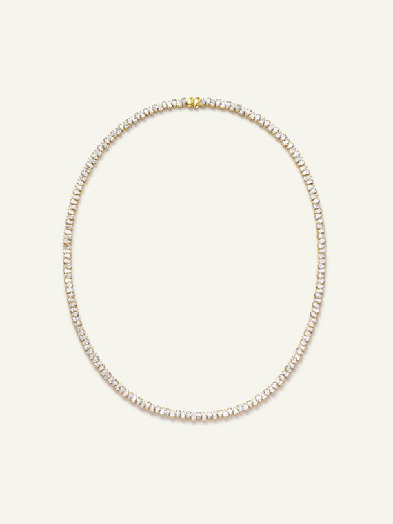 Tamara Comolli Signature 18K Yellow Gold Rivière Necklace with Pear-Shape Diamonds