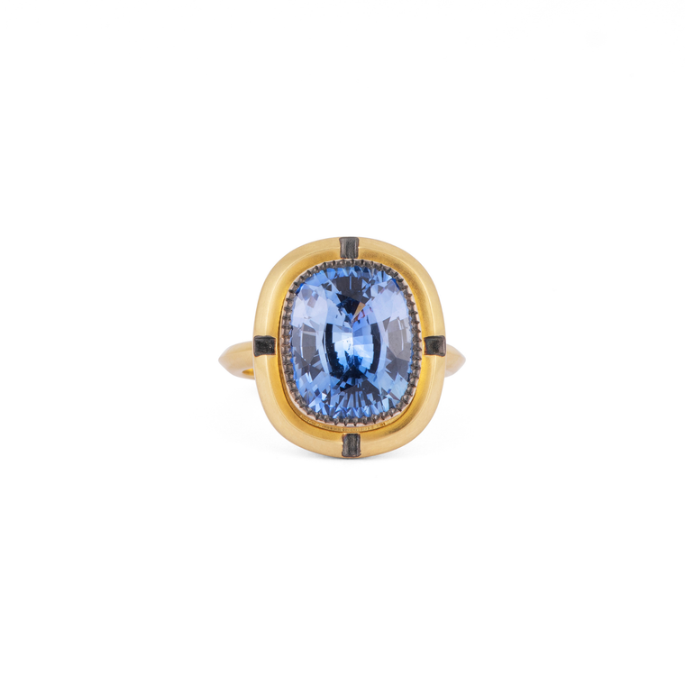 Sylva & Cie. 18K Yellow Gold Ceylon Sapphire Ring, Size 6 1/4