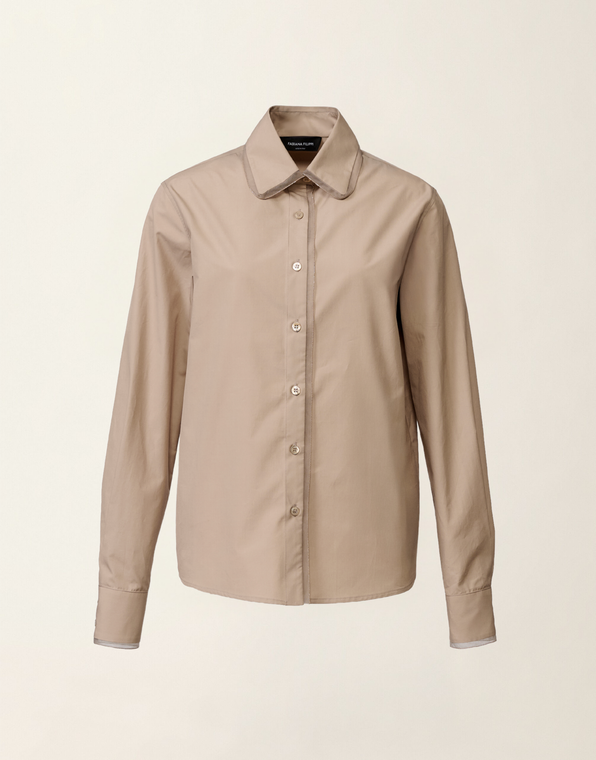 Fabiana Filippi Poplin Shirt in Mocha Meringue