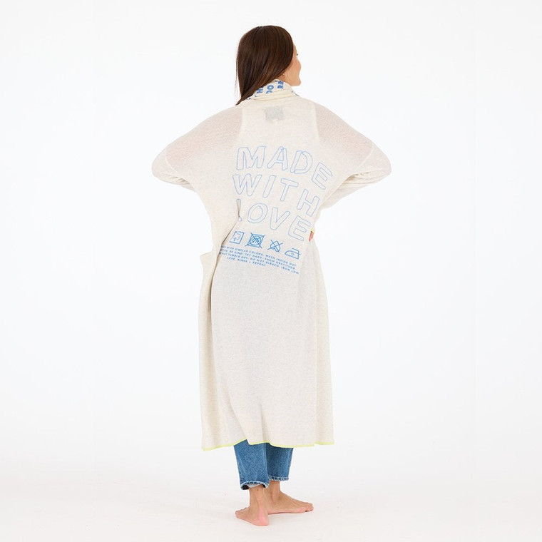 Kerri Rosenthal Super Duper Made with Love Duster in Oatmeal Heather, Size Small