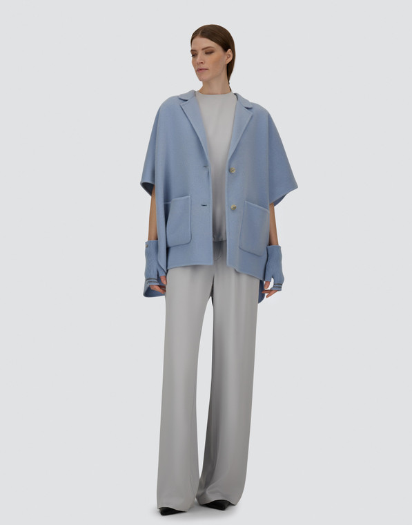 Herno Resort Double Wool Coat in Light Blue