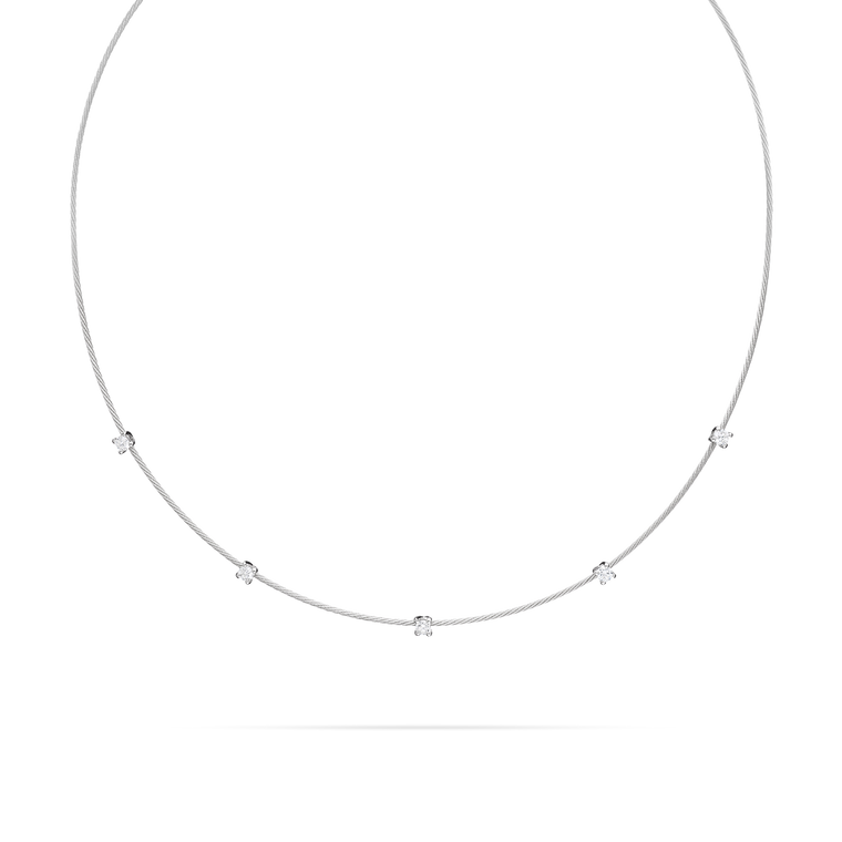 Paul Morelli 18K White Gold Single Unity Necklace with 5 Diamonds Paul Morelli 18K White Gold Single Unity Necklace with 5 Diamonds