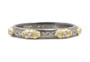 *JEWELRY EVENT* Armenta 18K Yellow Gold and Grey Sterling Silver Mini Scroll Stack Band Ring
